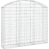 vidaXL Gabion met hoge boog, 150x30x120/140 cm, verzinkt staal