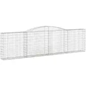 vidaXL Gabion met hoge boog, 400x30x100/120 cm, verzinkt staal