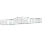 vidaXL Gabion met hoge boog, 400x50x40/60 cm, verzinkt staal