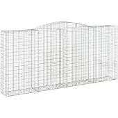 vidaXL Gabion met hoge boog, 400x50x180/200 cm, verzinkt staal
