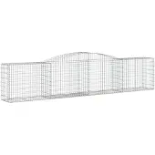 vidaXL Gabion met hoge boog, 400x50x80/100 cm, verzinkt staal