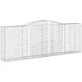 vidaXL Gabion met hoge boog, 400x50x140/160 cm, verzinkt staal