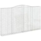 vidaXL Gabion met hoge boog, 400x30x220/240 cm, verzinkt staal