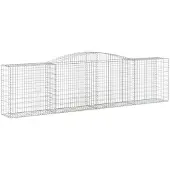 vidaXL Gabion met hoge boog, 400x50x100/120 cm, verzinkt staal