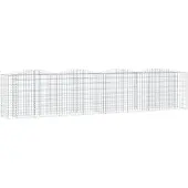 vidaXL Gabionen-verhoging met boogvorm, 400x50x100 cm, verzinkt staal