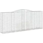 vidaXL Gabion met hoge boog, 400x50x160/180 cm, verzinkt staal
