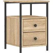 vidaXL Nachtkastje 34x35,5x50 cm bewerkt hout sonoma eikenkleurig