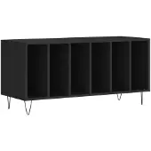 vidaXL Platenkast 100x38x48 cm bewerkt hout zwart