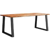 vidaXL Eettafel met natuurlijke rand 200x90x75 cm massief acaciahout