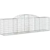 vidaXL Gabion met hoge boog, 300x50x80/100 cm, verzinkt staal
