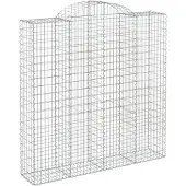 vidaXL Gabion met hoge boog, 200x50x200/220 cm, verzinkt staal