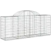 vidaXL Gabion met hoge boog, 200x50x80/100 cm, verzinkt staal
