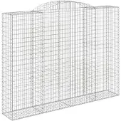 vidaXL Gabion met hoge boog, 300x50x220/240 cm, verzinkt staal