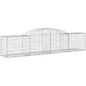 vidaXL Gabion met hoge boog, 300x50x60/80 cm, verzinkt staal
