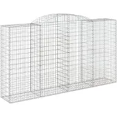 vidaXL Gabion met hoge boog, 300x50x160/180 cm, verzinkt staal