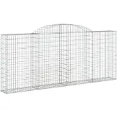 vidaXL Gabion met hoge boog, 300x30x120/140 cm, verzinkt staal
