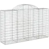 vidaXL Gabion met hoge boog, 200x50x120/140 cm, verzinkt staal