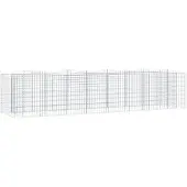 vidaXL Gabionen-verhoging met boogvorm, 400x100x100 cm, verzinkt staal