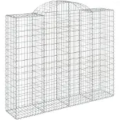 vidaXL Gabion met hoge boog, 200x50x160/180 cm, verzinkt staal