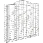 vidaXL Gabion met hoge boog, 200x50x180/200 cm, verzinkt staal