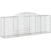 vidaXL Gabion met boogvorm, 300x50x100/120 cm, verzinkt staal