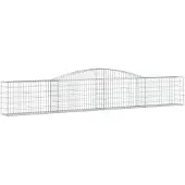 vidaXL Gabion met hoge boog, 400x30x60/80 cm, verzinkt staal