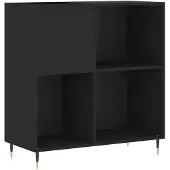 vidaXL Platenkast 84,5x38x89 cm bewerkt hout zwart