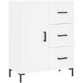 vidaXL Dressoir 69,5x34x90 cm bewerkt hout wit