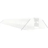 vidaXL Tuinkas met stalen frame 96 m² 24x4x2 m wit