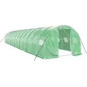 vidaXL Tuinkas met stalen frame 42 m² 14x3x2 m groen