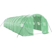 vidaXL Tuinkas met stalen frame 30 m² 10x3x2 m groen