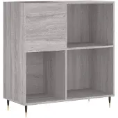 vidaXL Platenkast 84,5x38x89 cm bewerkt hout grijs sonoma eikenkleurig