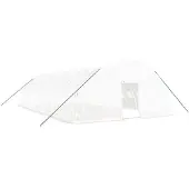 vidaXL Kas met stalen frame, wit, 72 m², 12x6x2,85 m