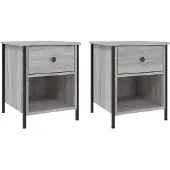 vidaXL Nachtkastjes 2 st 40x42x50 cm bewerkt hout grijs sonoma eiken