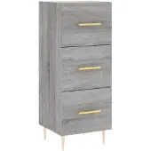 vidaXL Dressoir 34,5x34x90 cm bewerkt hout grijs sonoma eikenkleurig