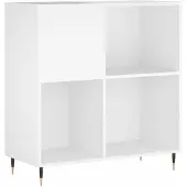 vidaXL Platenkast 84,5x38x89 cm bewerkt hout wit