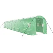 vidaXL Tuinkas met stalen frame 32 m² 16x2x2 m groen