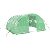 vidaXL Tuinkas met stalen frame 16 m² 4x4x2 m groen