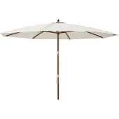 vidaXL Parasol met houten paal 400x273 cm zandkleurig