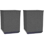 vidaXL Plantenbakken 2 st 30x30x37 cm polypropeen zwart