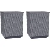 vidaXL Plantenbakken 2 st 30x30x37 cm polypropeen blauwgrijs