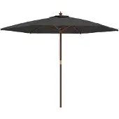vidaXL Parasol met houten mast, antraciet, 299x240 cm