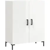vidaXL Dressoir 69,5x34x90 cm bewerkt hout hoogglans wit