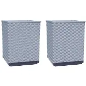vidaXL Plantenbakken 2 st 30x30x37 cm polypropeen lichtgrijs