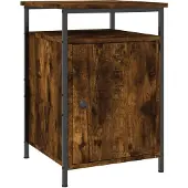 vidaXL Nachtkastje 40x42x60 cm bewerkt hout gerookt eikenkleurig