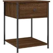 vidaXL Nachtkastje 44x45x58 cm bewerkt hout bruin eikenkleur