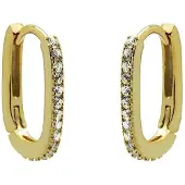 Karma Oorringen hoop ovaal goud Crystal