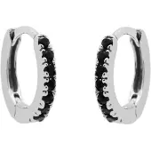Karma Oorringen strass zilver Zwart