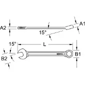 Ks Tools 517.1524 517.1524 Ring-steeksleutel Sleutelbreedte (metrisch) 24 mm