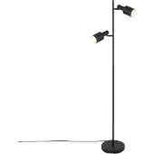 QAZQA Smart vloerlamp zwart incl. 2 Wifi A60 - Stijn